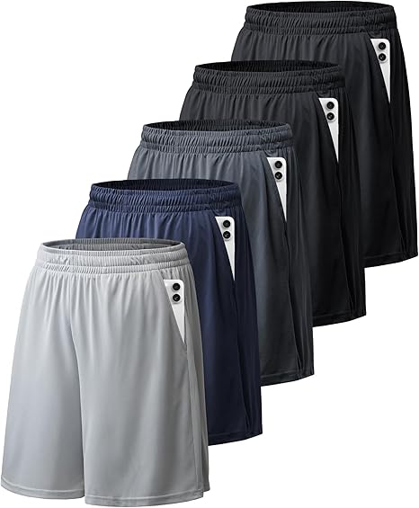 BALENNZ Athletic Shorts for Men with Pockets and Elastic Waistband