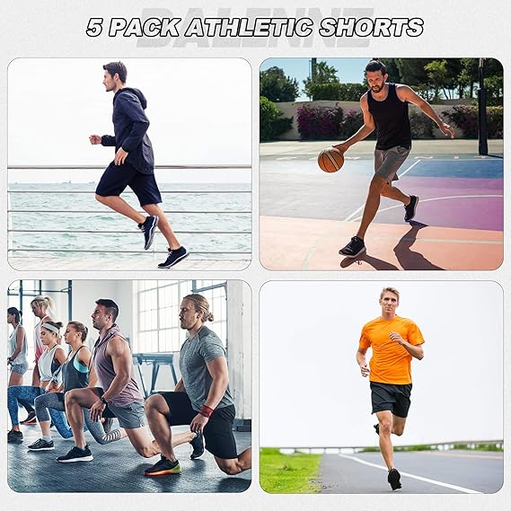 BALENNZ Athletic Shorts for Men with Pockets and Elastic Waistband - Image 3